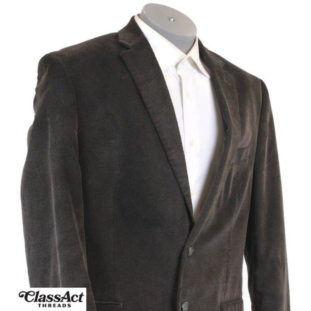 Chaps Ralph Lauren Corduroy 2 Button Blazer Sport Coat Brown Men’s Jacket 44R
